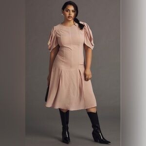 NWT By Anthropologie Modern Sheer Midi Dress in Violet Ice Size 24 Plus Size.